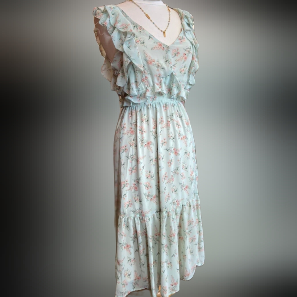 Printed Midi dress with slit